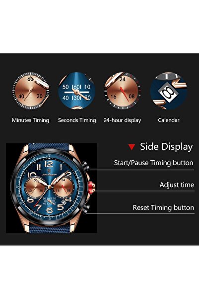 delis Men's watch Poedagar CS1856, natural leather, blue, blue dial