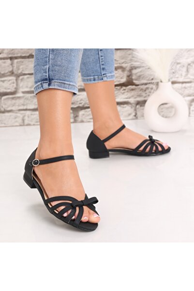 Botinelli Sandale negre pentru femei din piele ecologică Cantoi, mărimea 38