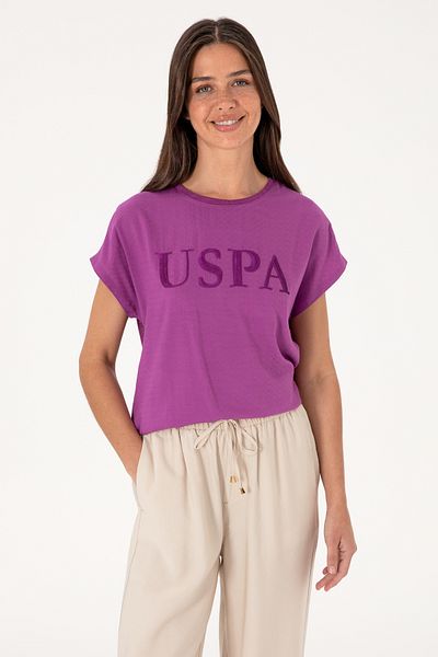 U.S. Polo Assn. Women's Violet Crew Neck T-Shirt 50300777-Vr037