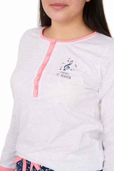 VİENETTA Women's pajamas with buttons, Heaven, gray