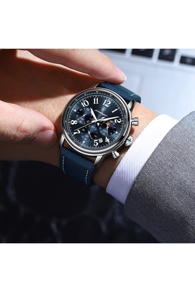 delis Men's watch Poedagar CS1886, textile, blue, blue dial