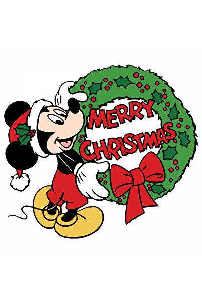 INOVATIX Set de 8 autocolante Mickey Mouse Crăciun fericit, INOVATIX®. 6 cm