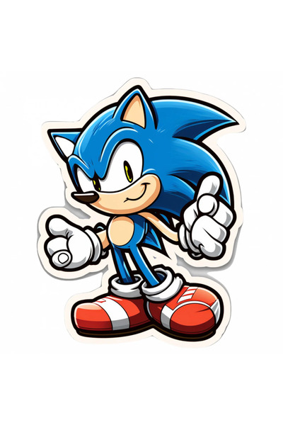 INOVATIX Set de 8 piese, autocolant personaj de desene animate Sonic the Hedg...