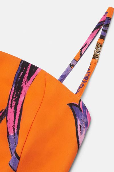 VERSACE JEANS COUTURE TOP CU IMPRIMEU BAROC - VERSACE JEANS - 38, PORTOCALIU