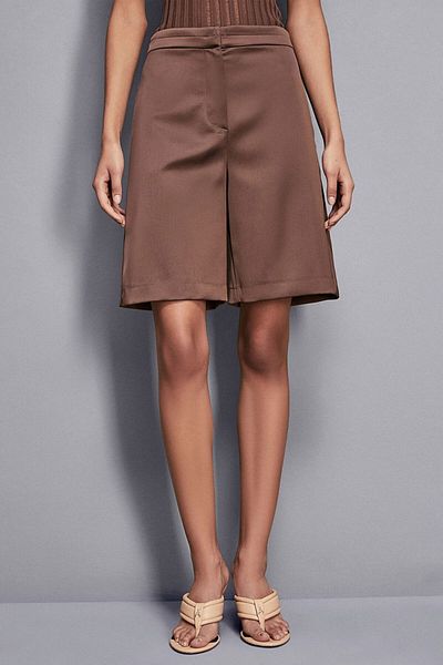 Patrizia Pepe SATIN SHORTS - PATRIZIA PEPE - 46, BROWN