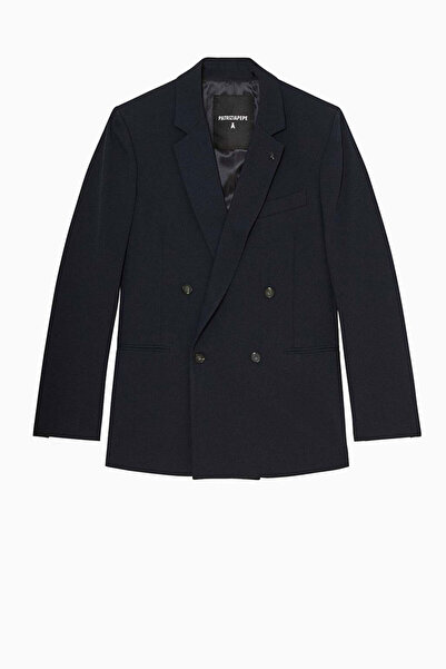 Patrizia Pepe REGULAR FIT TWO BUTTON JACKET - PATRIZIA PEPE - 52, NAVY