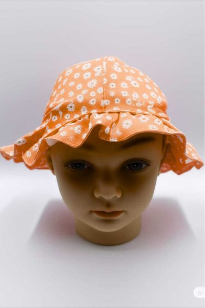 Kitti Baby Girl 1-3 Years Daisy Patterned Summer Cotton Fedora Hat 48-50