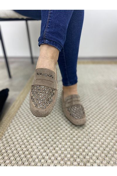 ERDAL KOÇYİĞİT AYAKKABI Zeyn 8050 Women's Stone Ballerinas