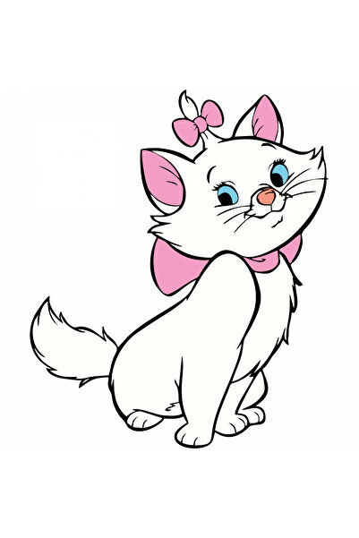 INOVATIX Set de 8 piese, Autocolant Marie Disney Pisicile Aristocrate, INOVATIX®. 6 cm