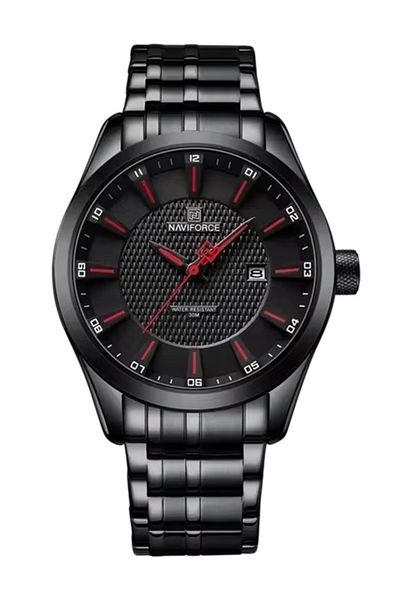 Naviforce 8032 New Design Men Luxury Watches Simple Fashion Wristwatch Casual Male Quartz Stainless- Red