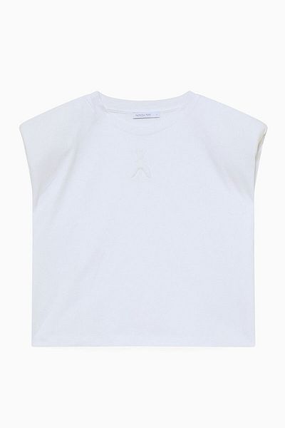 Patrizia Pepe TRICOU CU EPULATE - PATRIZIA PEPE - L, ALB