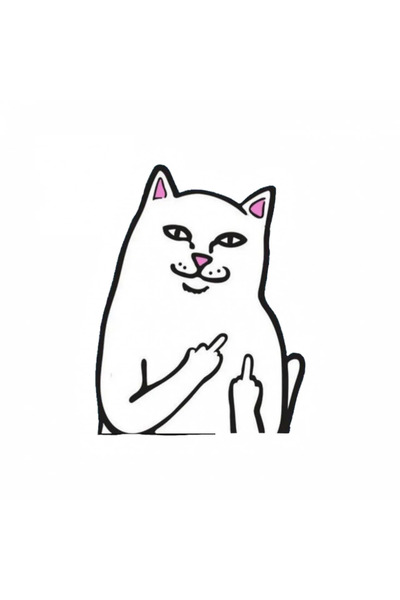 INOVATIX Set de 8 piese, autocolant Pisică obraznică cu degetul mijlociu, INOVATIX®. 6 cm