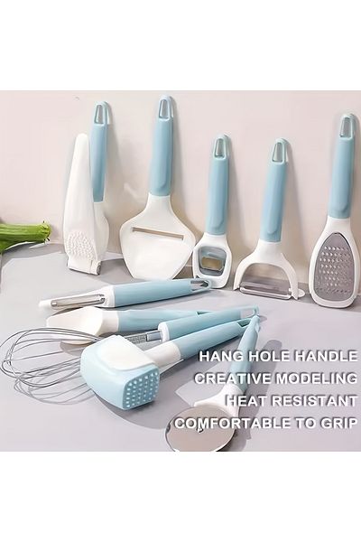 HTH 10 Pieces Multipurpose Use Kitchen Gadgets Set Stainless Steel Blade Multifunction