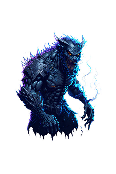 INOVATIX Set de 8 piese, autocolant vârcolac furios, INOVATIX®. 6 cm