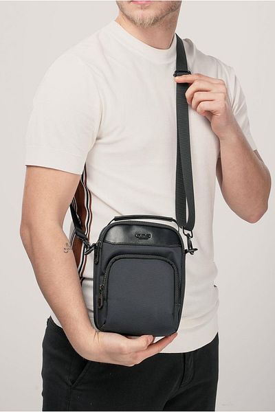 ÇÇS Men's Black Cross Strap Hand & Shoulder Bag 31580