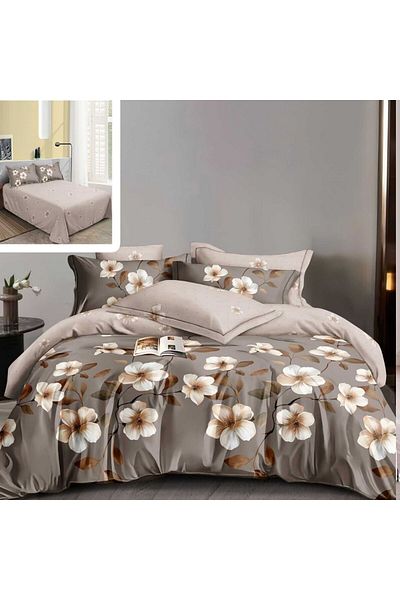 NufJoy Double bed linen Finet Gros Cotton 6 pieces, bed sheet 220x240 cm