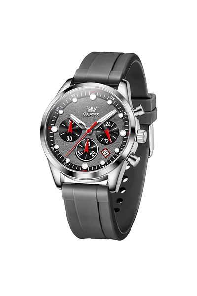delis Men's watch Olevs CS1939, silicone, gray, gray dial