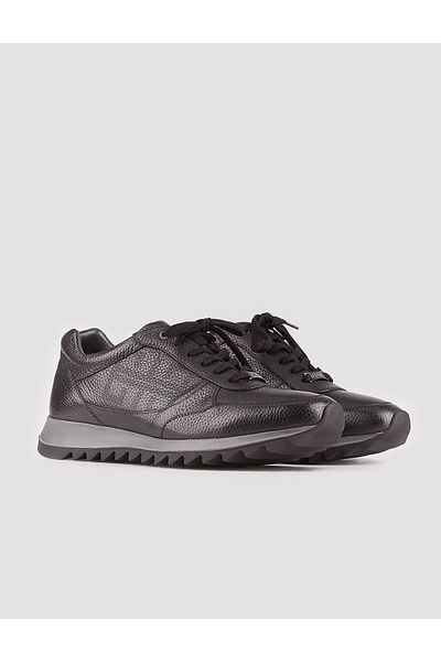 Cabani Genuine Leather Black Lace-Up Men's Casual Shoes