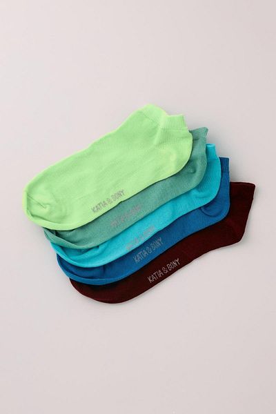Katia&Bony Women's 5-Piece Step Socks Blue Mix