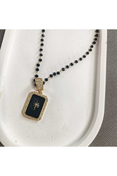 Masal Gurumi قلادة بلاك بول ستار من الفولاذ 316L