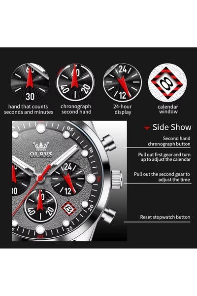 delis Men's watch Olevs CS1938, silicone, blue, white dial