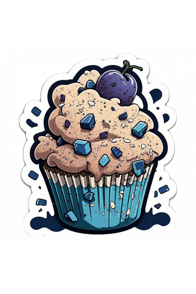 INOVATIX Set de 8 piese, Autocolant brioșă cu fructe de pădure, INOVATIX®. 6 cm