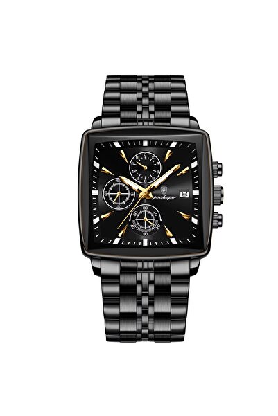 delis Ceas barbatesc Poedagar CS1823, otel inoxidabil, negru, cadran negru