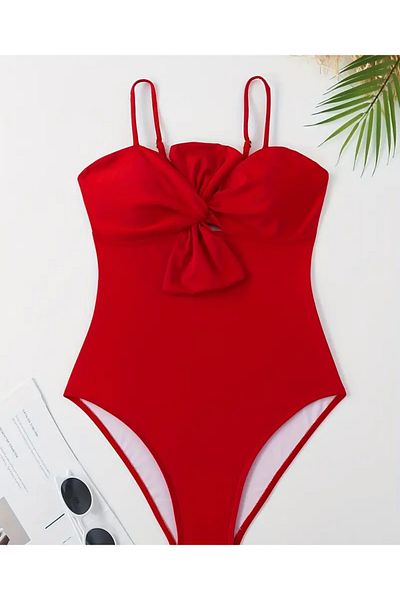 La Saade Tropica Noir-Red Swimsuit Set