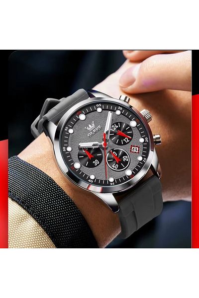 delis Men's watch Olevs CS1939, silicone, gray, gray dial