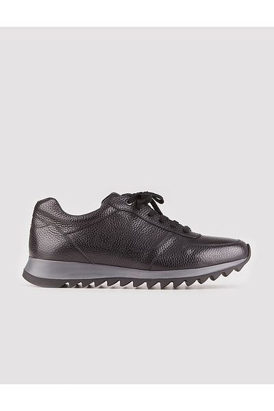 Cabani Genuine Leather Black Lace-Up Men's Casual Shoes
