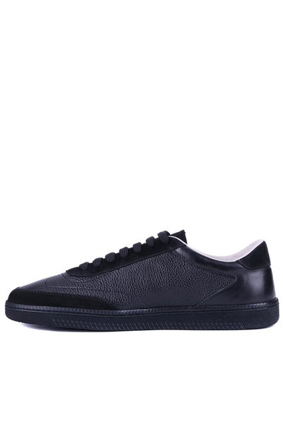 Shoetyle - Black Color Genuine Leather Lace-Up Men's Casual Shoes 666-1098