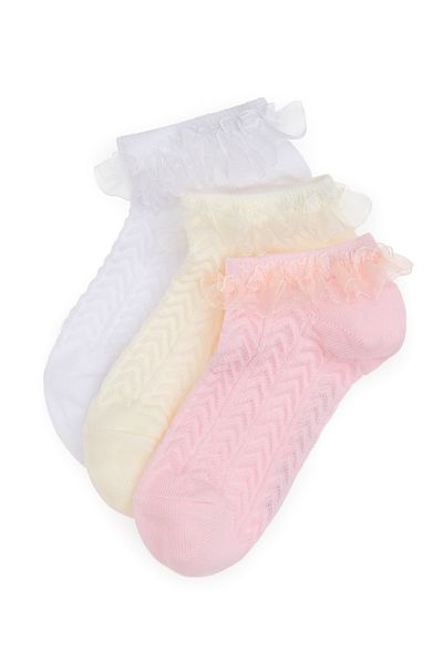 U.S. Polo Assn. Girl's 3-Piece Booties Socks 50311326-Vr041