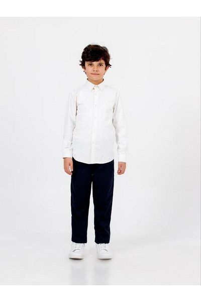 Zekids Children's Classic White Long Sleeve Shirt