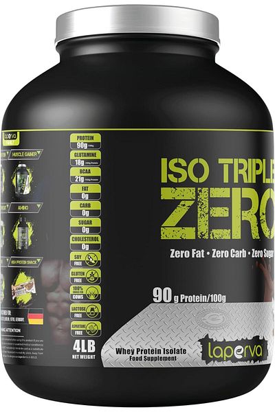 Laperva Isolated Whey Protein Powder - ISO TRIPLE ZERO, Choco Peanut, 4 LB
