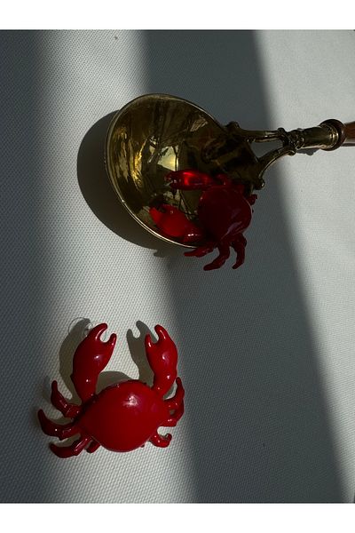popcouturetr Red Crab Earrings