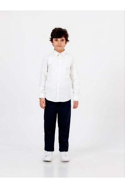 Zekids Children's Classic White Long Sleeve Shirt