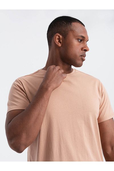 OMBRE Klassisches BASIC Herren Baumwoll T-Shirt - hautfarben V9 OM-TSBS-0146 XXL