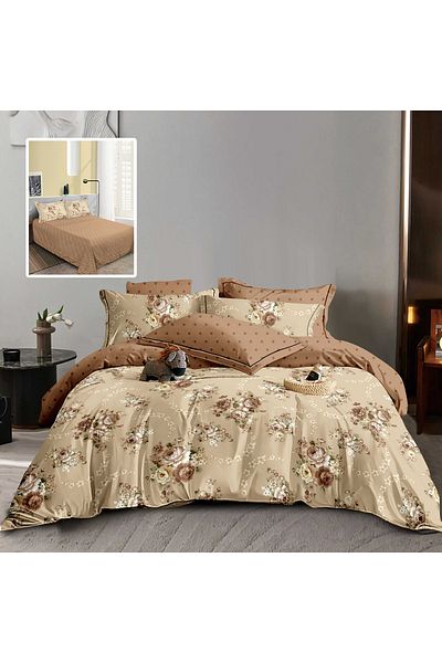 NufJoy Double bed linen Finet Gros Cotton 6 pieces, bed sheet 220x240 cm