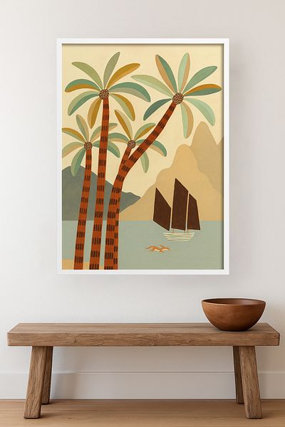 HOMEPACK Single Wooden Framed Painting One Piece Poster Painting Tk/Karina18