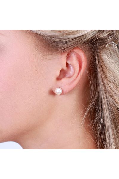 delis Cercei argint 925, JW1560, model perla, placati cu rodiu