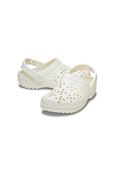 Crocs Classic Floral Cut Out Clog K Çocuk Terliği 210943-0WV Krem