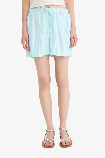 DeFacto Coool A-Line Regular Waist Straight Leg Linen Blend Shorts F2543Ax25Sm