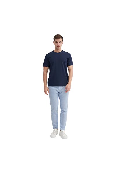 Cazador Tricou simplu din bumbac, slim fit, cu gât crew, pentru bărbați 4623