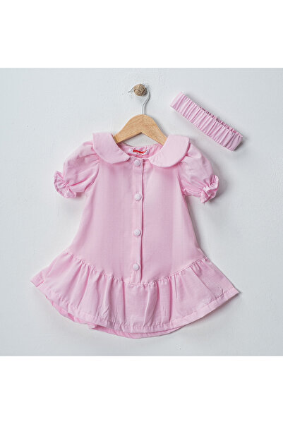 OPPOMİO Kız Çocuk Elbise ve Bandana Takımı