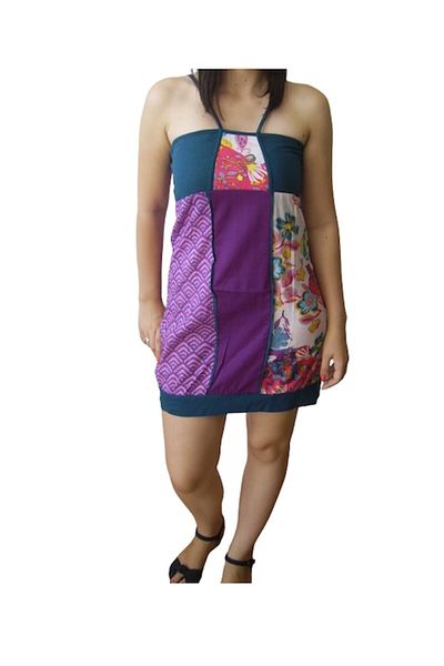 H.H.G. Dress, H.H.G. casual with straps, floral print, Purple, L