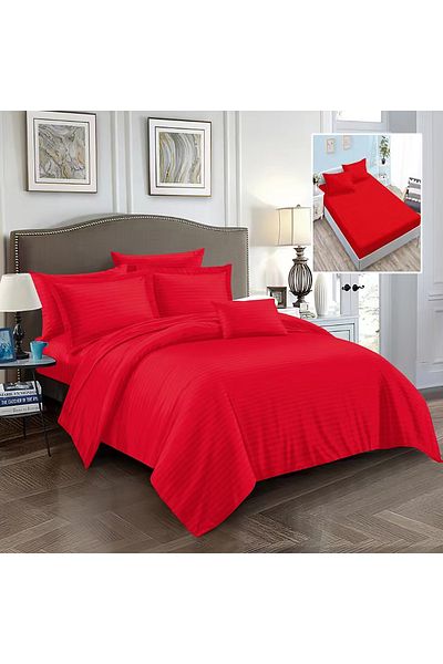 NufJoy Double bed linen DAMASK 6 pieces, Fitted sheet for mattress 160x200 cm or 180x200 cm