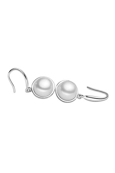delis Cercei argint 925, JW1561, model perla, placati cu rodiu