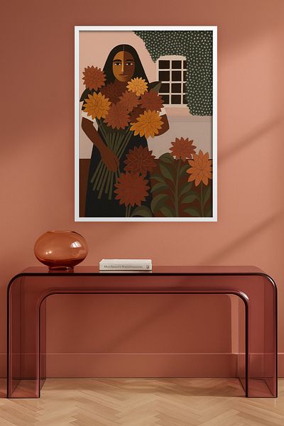 HOMEPACK Single Wooden Framed Painting Single Piece Poster Painting Tk/Karina11