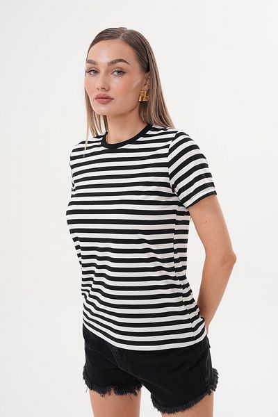 GENIUS STORE Women's Striped T-Shirt Crew Neck Short Sleeve T-Shirt Striped-T-Shirt