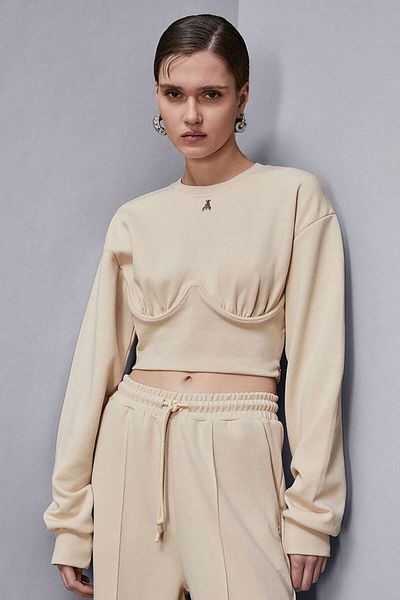 Patrizia Pepe Bluză Crop Fly - - XS/s, Bej
